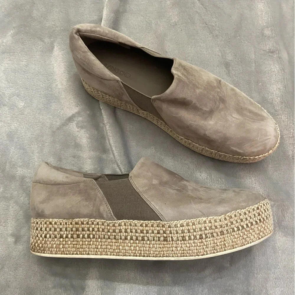 VINCE Wilden Suede Leather Platform Espadrille Sneaker Size 8